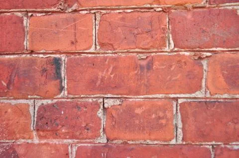 Tiled Red old Brick Wall. ancient brickwork Stock Photos