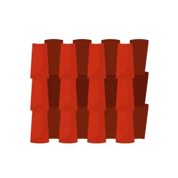 Tiled rood house vector icon pattern building ceramic cover. Seamless repeat  Ilustración de archivo