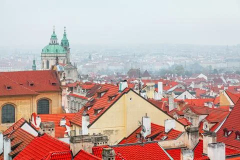 Tiled roofs of Prague Stock Photos