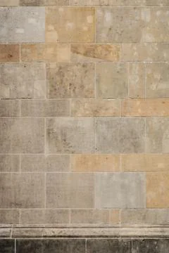 Tiled stone wall background, antique  wall texture - 스톡 사진