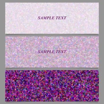 Tiled triangle mosaic banner design set イラスト素材