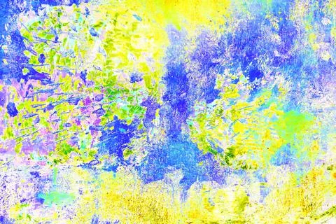 Tiled wall with knocked down square tiles, rough grunge background, cracks an Stock Illustration