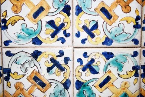 Tiled wall view 库存照片