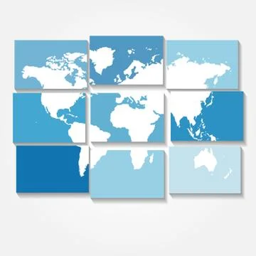 Tiled world map vector background Stock Illustration