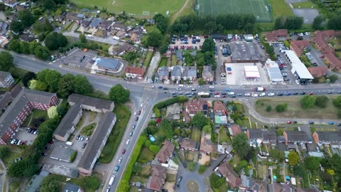 Tilehurst Reading shot Aerial view UK Vidéo 338308307