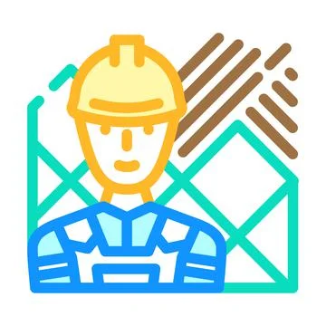 Tiler handyman color icon vector illustration Stock Illustration