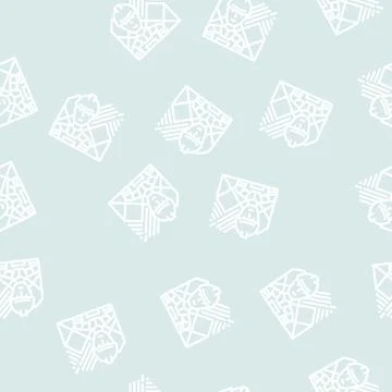 Tiler handyman line vector seamless pattern Illustrazione stock