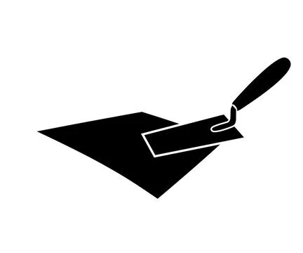 Tiler Tool, Construction trowel, Tiler Work Equipment logo design. Stock Illustration