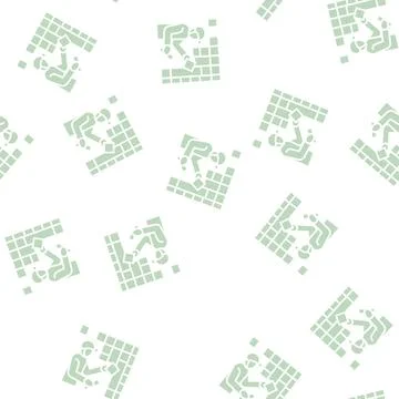 Tiler worker glyph seamless pattern Stock Illustration