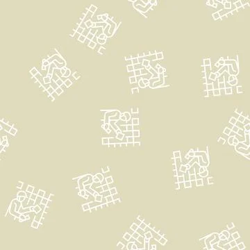 Tiler worker line seamless pattern Stock Illustration