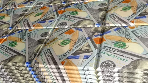 Tiles with 100 Dollar Bills, Money, Cash, Business Background, Exclusive Stock Footage 300725142