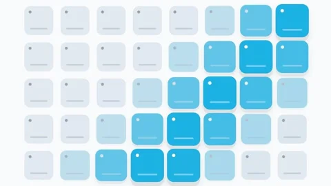 Tiles Activation Animation Shows Modular Grid System in Light Blue Vidéo 333802892