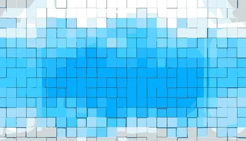 Tiles background. Abstract image of cubes background in blue toned Ilustración de archivo
