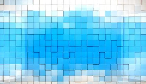 Tiles background Abstract image of cubes background in blue toned Copyrigh... 写真素材