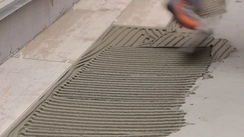 Tiles with cement glue Stock Footage 111865267