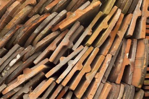 Tiles close up red texture Stock Photos