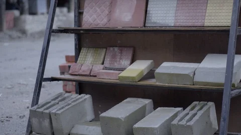 Tiles Construction work by labor Stock Footage 123270238