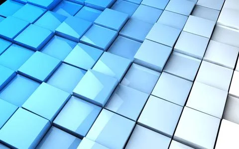 Tiles cubes background Abstract image of cubes background in blue toned Co... 写真素材