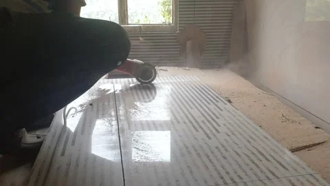 Tiles cutting Stock Footage 313149359