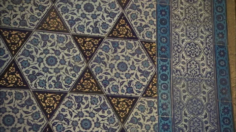 Tiles details of Topkapı palace Stock Footage 42850203