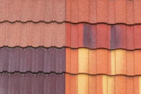 Tiles of different colors for the sample on the exhibition stand Stock Photos