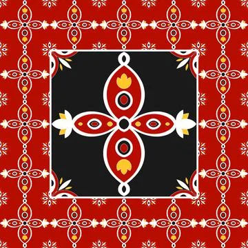 Tiles floor - vintage pattern vector with ceramic cement tiles. 스톡 일러스트