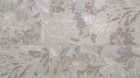 Tiles flower pattern with cement wall texture in vintage background Stock Photos