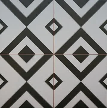 Tiles with geometric pattern, square shape, four in one Stock Photos