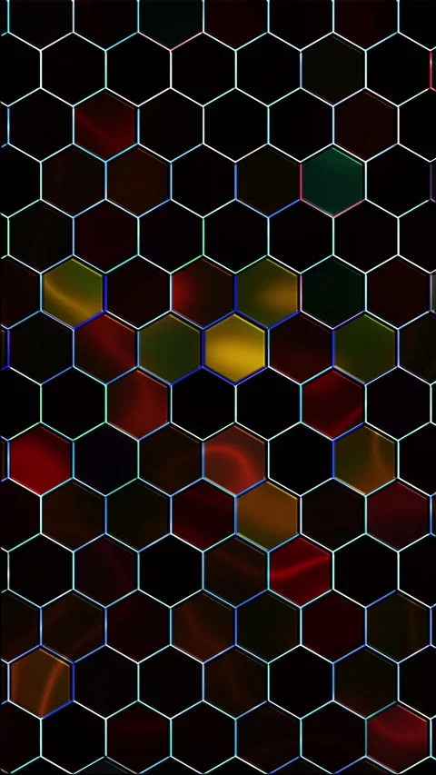 Tiles Grid Rainbow Spectrum Glowing Wall Motion Background Stock Footage 272589969
