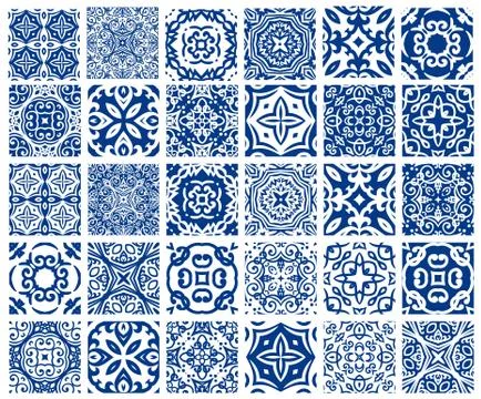 Tiles Patterns Set Stock Illustration