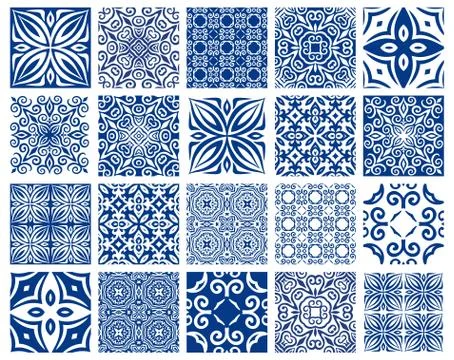 Tiles Patterns Set Stock Illustration
