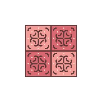 Tiles vector concept red creative icon or symbol Stock Illustration