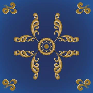 Tiles for wall and floor cladding. Beautiful volumetric scroll pattern. Vec.. Illustrazione stock