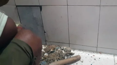 Tiles work Stock Footage 322930201