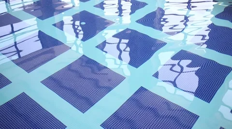 Tiling bottom with water of indoor pool for resting Stock Footage 52787214