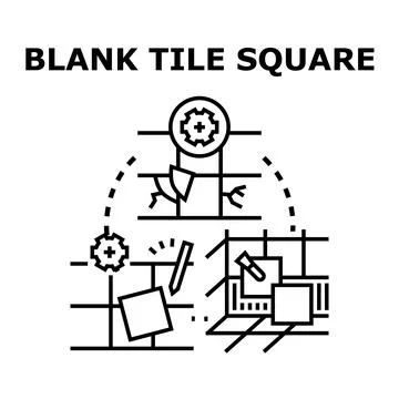 Tiling renovation work process with new squares installation 스톡 일러스트