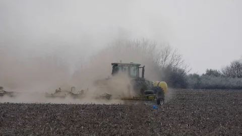 Tillage with a tractor Stock Footage 108117039