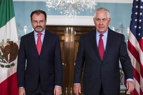 Tillerson Welcomes Mexican Foreign Secretary Caso to State Department, Washingto Stock Photos