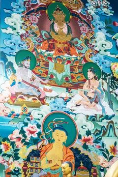 Tilopa and Naropa. Bottom: Nagarjuna Stock Illustration