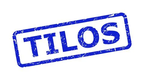 TILOS Stamp with Corroded Surface and Rounded Rectangle Frame Stock Illustration
