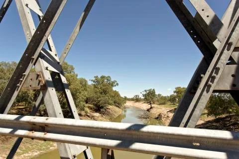 Tilpa Darling River from the Bridge Stock Photos