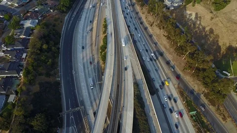 Tilt up on the 10 freeway Stock Footage 84784409