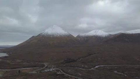 Tilt aerial footage from Isle of Skye Stock Footage