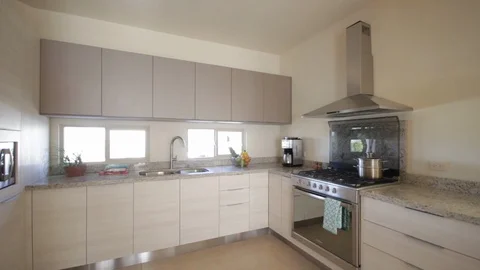 Tilt up and down modern kitchen Stock Footage 115211243