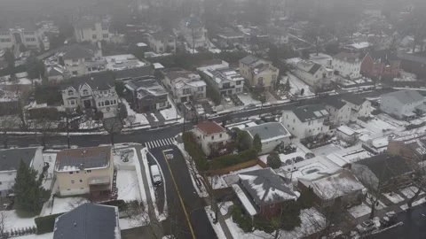 Tilt and Turn Drone Staten Island Winter Stock-Footage 327825984