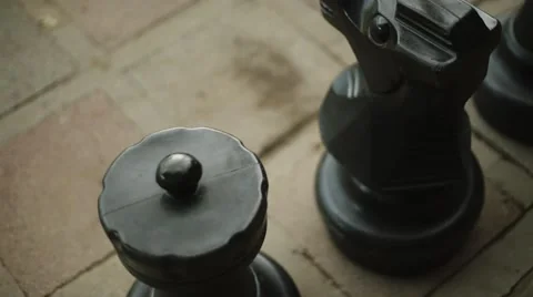 Tilt up of Big Chess Pieces Stock Footage 47082133