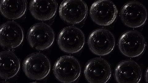 Tilt on bottles wall Video stock 56249929