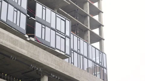 Tilt up on building under construction in downtown los angeles Stock Footage 61161685