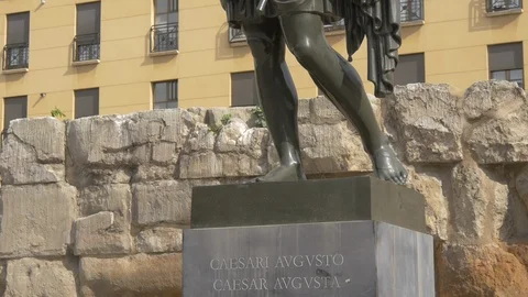 Tilt up of the Caesar Augustus statue Video stock 87386368