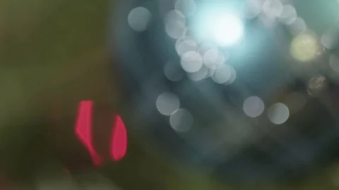 Tilt up a Christmas tree with a rack focus to reveal a bulb ornament. Vídeo Stock 71104341